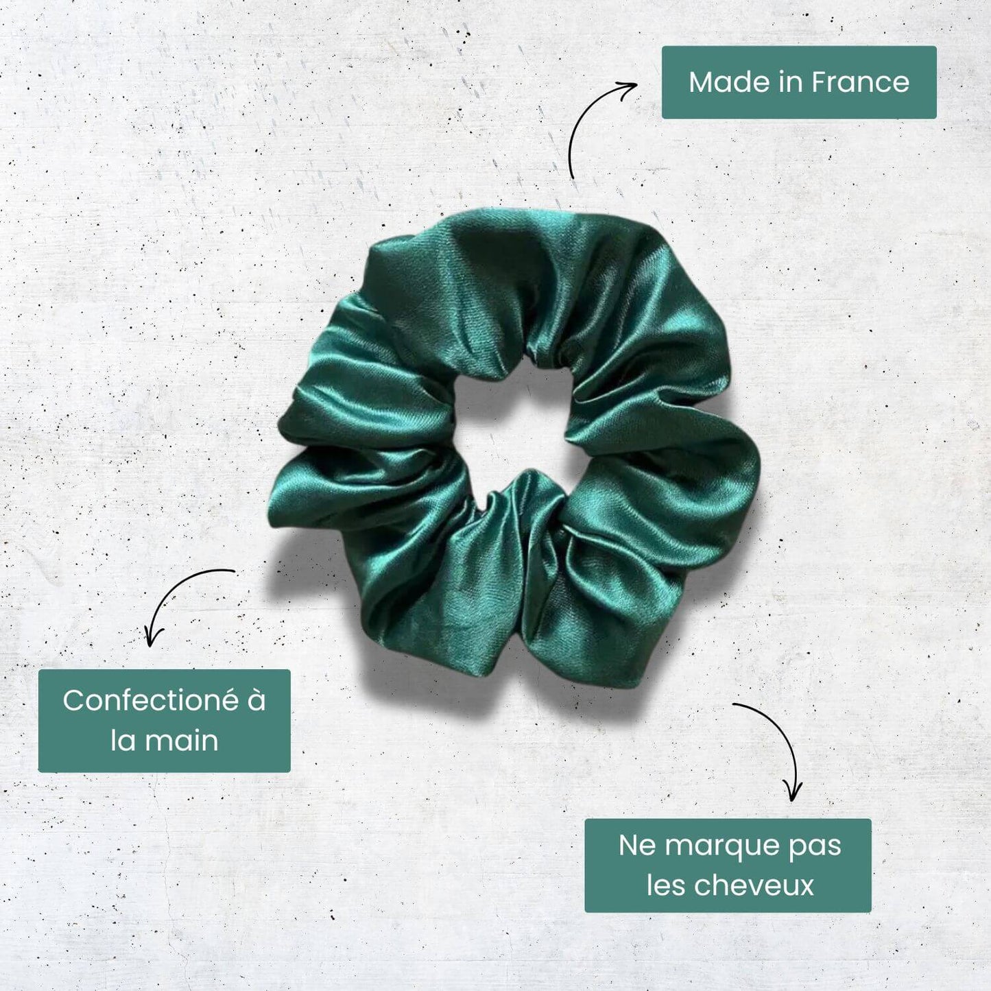 Chouchou en satin vert Zola