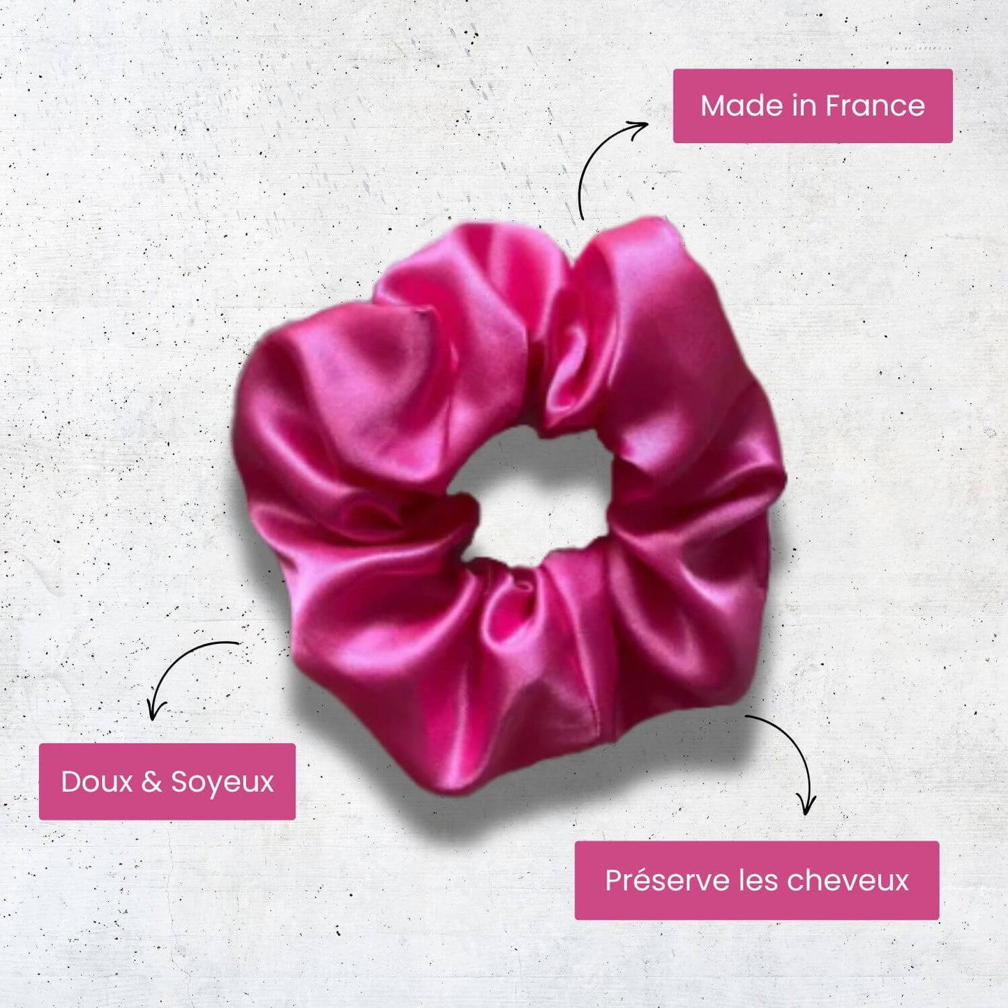 Chouchou en satin rose Joy