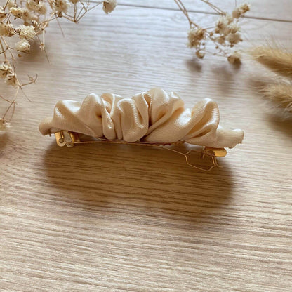 Barrette chouchou satin champagne Margaux